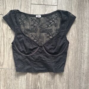 Garage Black Lace Crop Top
